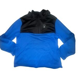 Blue and Black Quarter-Zip Pullover